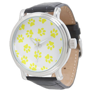 Pattern Of Paws, Dog Paws, Yellow Paws Watch