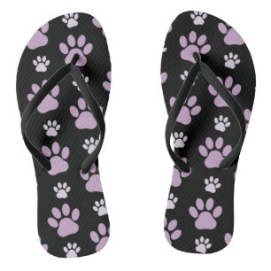 Pattern Of Paws, Lilac Paws, Dog Paws, Paw Prints Jandals