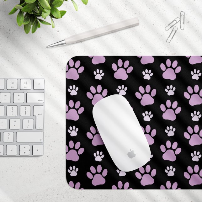Pattern Of Paws, Lilac Paws, Dog Paws, Paw Prints Mouse Pad (Creator Uploaded)