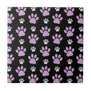 Pattern Of Paws, Lilac Paws, Dog Paws, Paw Prints Tile