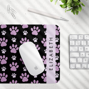 Pattern Of Paws, Lilac Paws, Dog Paws, Your Name Mouse Pad