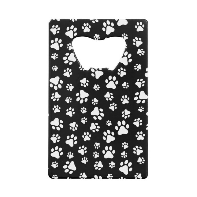 Pattern Of Paws, Paw Prints, Black and White (Front)