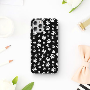 Pattern Of Paws, Paw Prints, Black and White Case-Mate iPhone Case