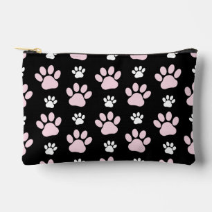 Pattern Of Paws, Pink Paws, Dog Paws, Animal Paws Accessory Pouch