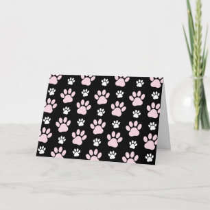 Pattern Of Paws, Pink Paws, Dog Paws, Animal Paws Card