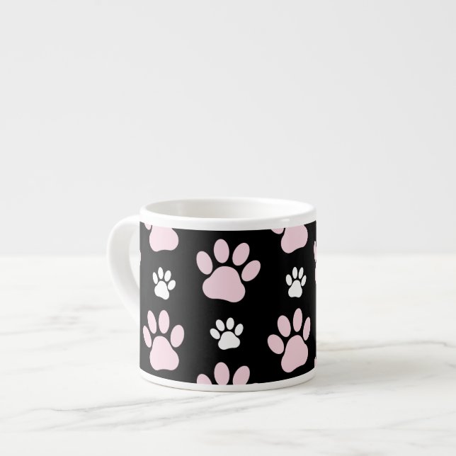 Pattern Of Paws, Pink Paws, Dog Paws, Animal Paws Espresso Cup (Front Left)