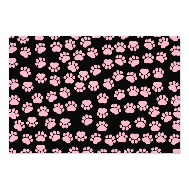 Pattern Of Paws, Pink Paws, Dog Paws, Animal Paws Photo Print (Front)