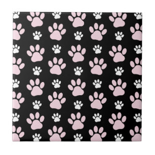 Pattern Of Paws, Pink Paws, Dog Paws, Animal Paws Tile