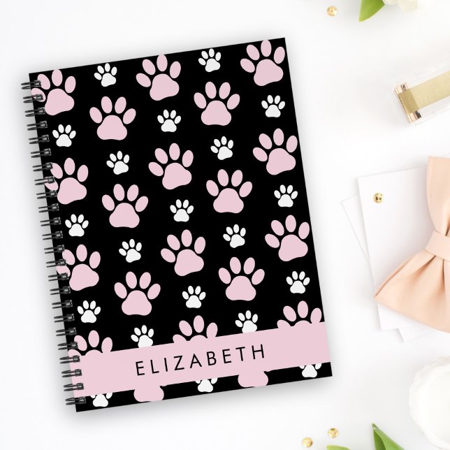 Pattern Of Paws, Pink Paws, Dog Paws, Your Name Planner (Creator Uploaded)
