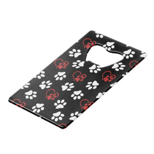 Pattern Of Paws, White Paws, Red Paws, Hearts