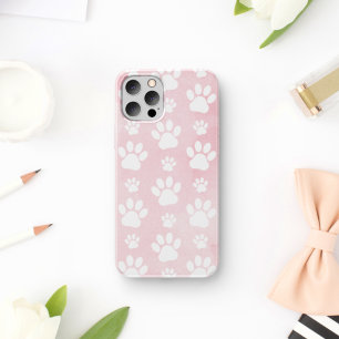 Pattern Of Paws, White Paws, Watercolors, Pink