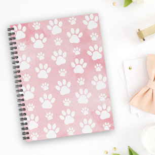 Pattern Of Paws, White Paws, Watercolors, Pink Planner