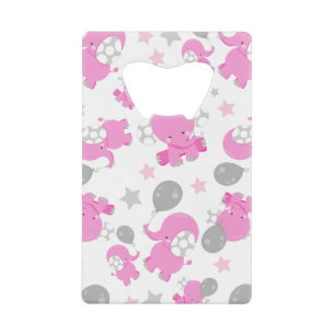 Pattern Of Pink Elephants, Cute Elephants, Stars
