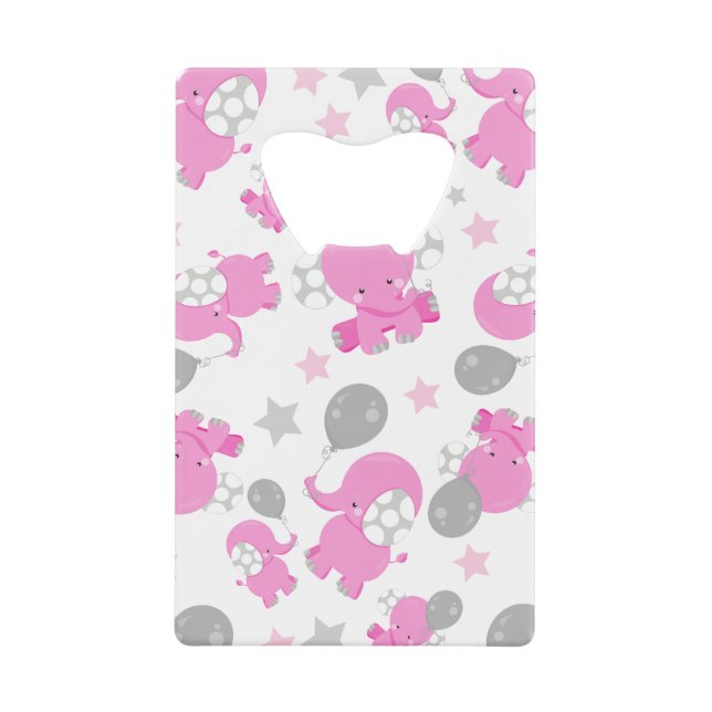 Pattern Of Pink Elephants, Cute Elephants, Stars (Front)