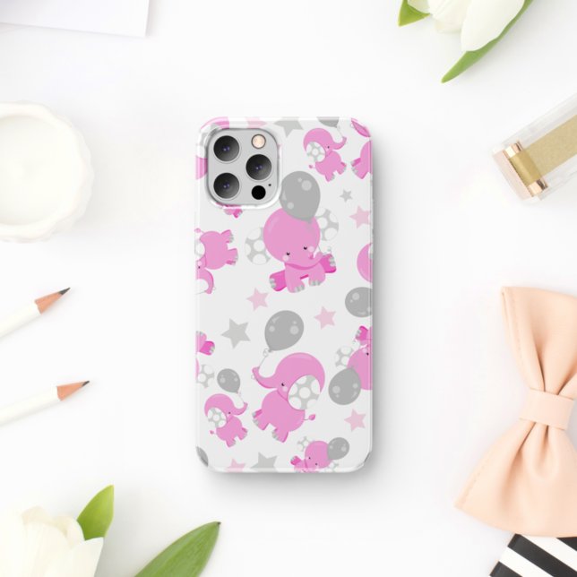 Pattern Of Pink Elephants, Cute Elephants, Stars (Creator Uploaded)