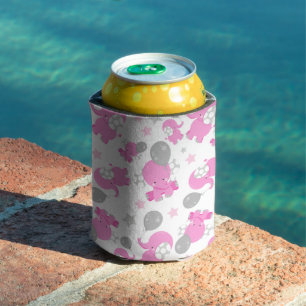 Pattern Of Pink Elephants, Cute Elephants, Stars Can Cooler