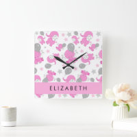 Pattern Of Pink Elephants, Stars, Your Name