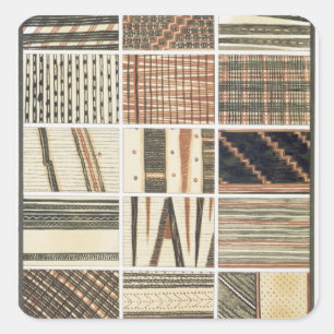 Pattern of Polynesian tapa from Cook's Square Sticker