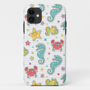 pattern of sea creatures iPhone 11 case