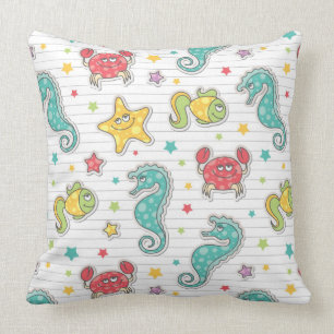 pattern of sea creatures cushion