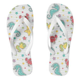 pattern of sea creatures jandals