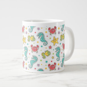 pattern of sea creatures large coffee mug