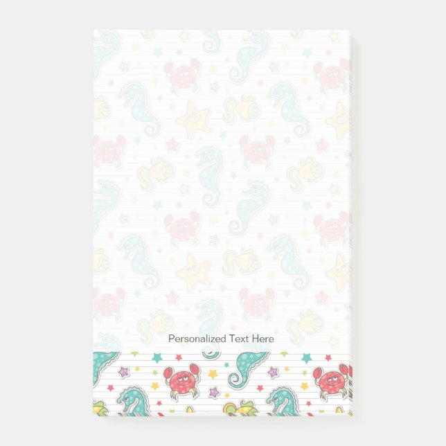 pattern of sea creatures post-it notes (Front)