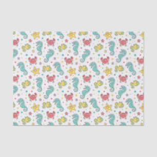 pattern of sea creatures tissue paper