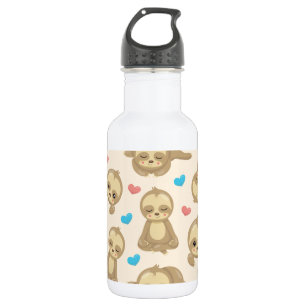 Pattern Of Sloths, Cute Sloths, Hearts 532 Ml Water Bottle