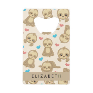 Pattern Of Sloths, Cute Sloths, Hearts, Your Name