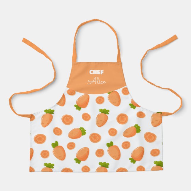 Pattern of small carrots and slices apron (Front)