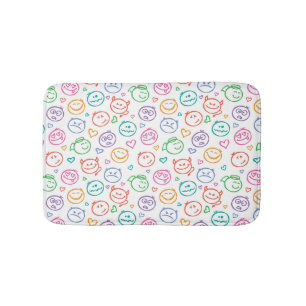 pattern of smiles bath mat