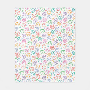 pattern of smiles fleece blanket