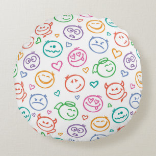 pattern of smiles round cushion
