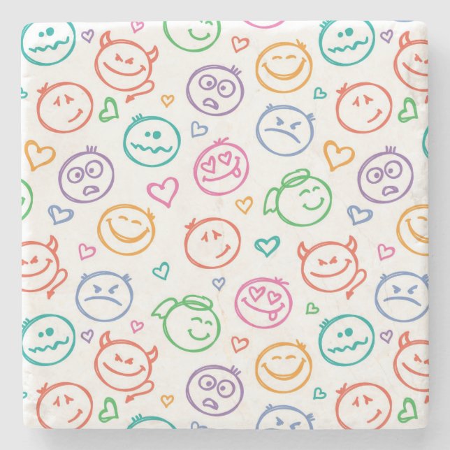 pattern of smiles stone coaster (Front)