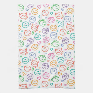 pattern of smiles tea towel