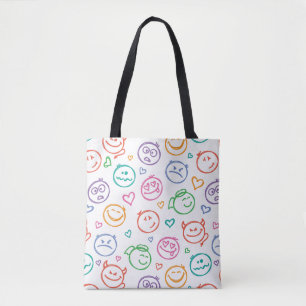 pattern of smiles tote bag