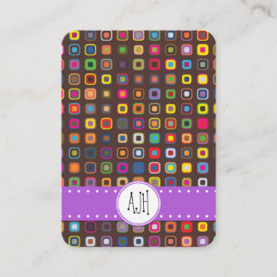 Pattern Of Squares, Squares Pattern, Retro Business Card
