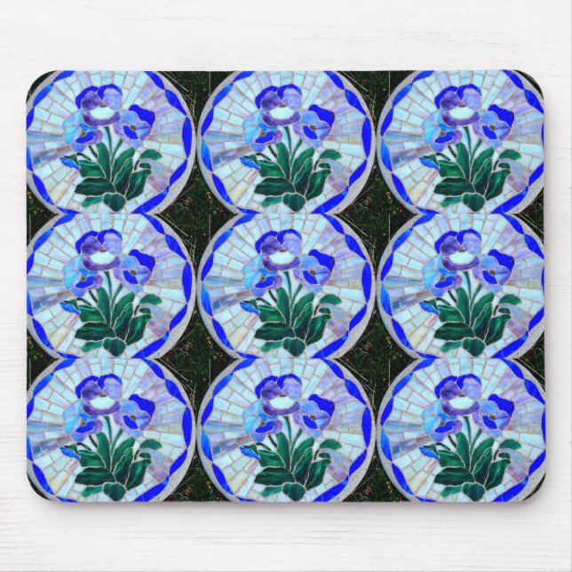 pattern of stained glass flowers mousepad (Front)