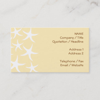Pattern of Starfish in White and Yellow. Business Card
