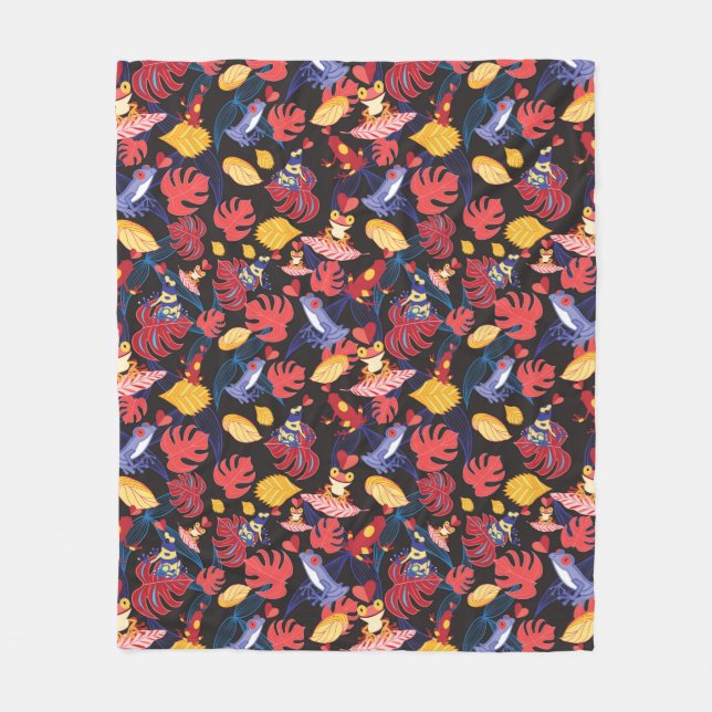 Pattern Of The Lovers Frogs Fleece Blanket (Front)