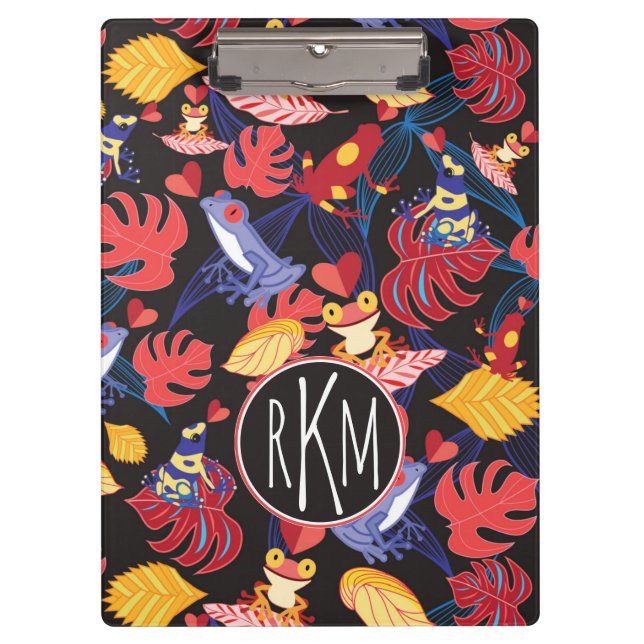 Pattern Of The Lovers Frogs | Monogram Clipboard (Front)