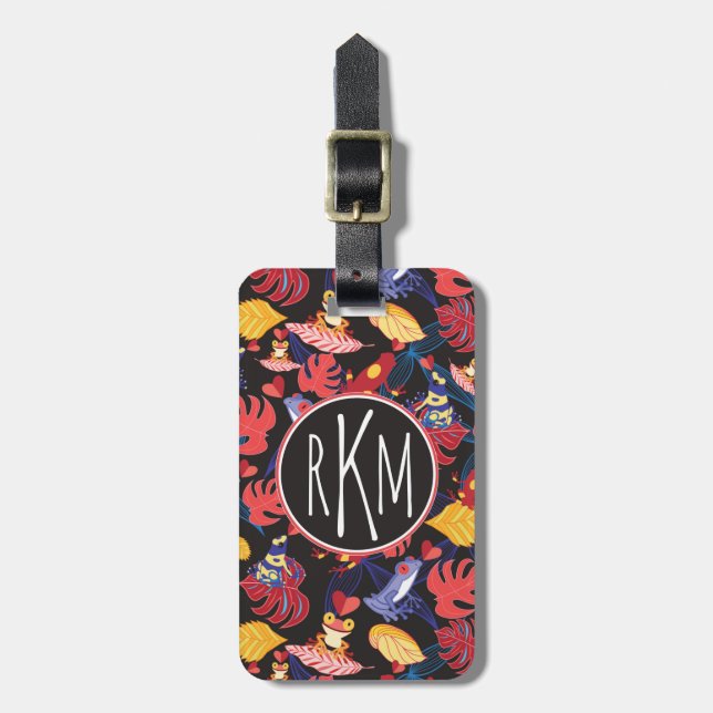Pattern Of The Lovers Frogs | Monogram Luggage Tag (Front Vertical)