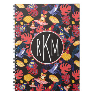 Pattern Of The Lovers Frogs Monogram Spiral Notebook