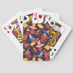 Pattern Of The Lovers Frogs Playing Cards