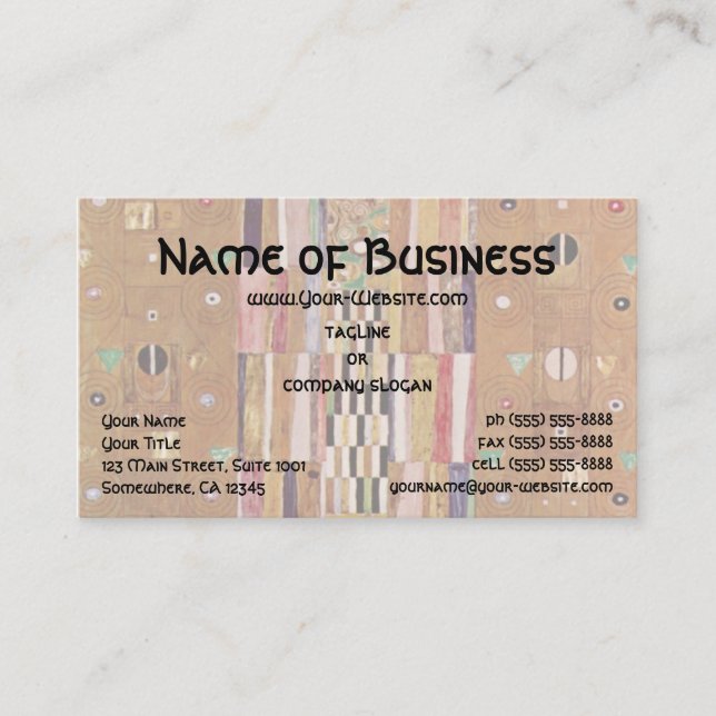 Pattern of the Stoclet Frieze by Klimt, Mosaic Art Business Card (Front)