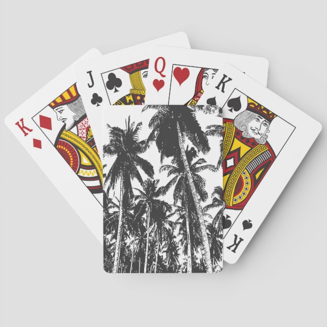 Pattern of Tropical Palm Trees Design. Playing Cards (Back)