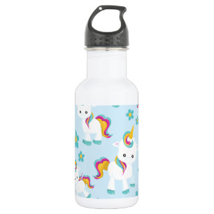 Pattern Of Unicorns, Cute Unicorns, Flowers 532 Ml Water Bottle