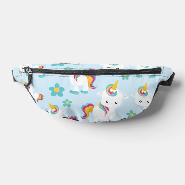 Pattern Of Unicorns, Cute Unicorns, Flowers Bum Bags (Lay Down)
