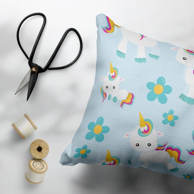 Pattern Of Unicorns, Cute Unicorns, Flowers Pillowcase (Creator Uploaded)